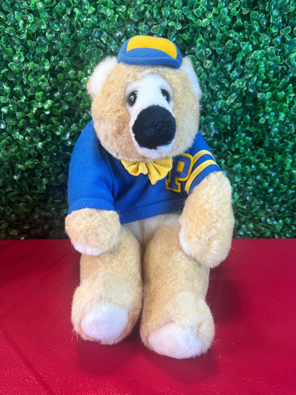 Vtg Caltoy Prep Bear Plush 12" Ivy League Sweater Hat Teddy Bear Korea Flaws